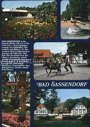 Bad Sassendorf Kurpark Brunnen Skulptur Fachwerkhaeuser Kat. Bad Sassendorf