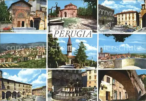 Perugia Umbria Bauwerke und Sehenswuerdigkeiten Totalansicht Kat. Perugia