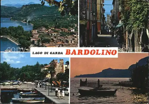 Bardolino Lago di Garda Panorama Dorfmotiv Hafen Fischerboot