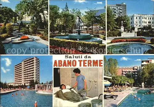 Abano Terme Park Brunnen Moorbad Swimmingpool Kat. Abano Terme