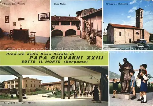 Bergamo Stanza della Nascita Casa Natale di Papa Giovanni XXIII Chiesa del Battesimo La Colombera Casa Roncalli Kat. Bergamo