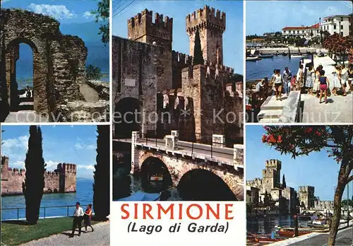 Sirmione Lago di Garda Schloss Uferpromenade Kat. Italien