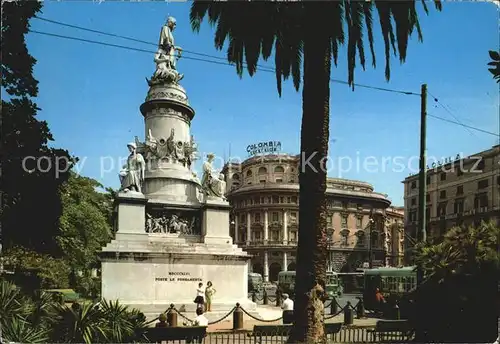 Genova Genua Liguria Monumento Colombo Acquaverde Platz Kat. Genova