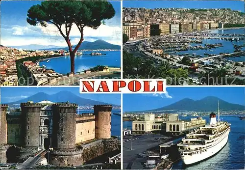 Napoli Neapel Hafen Burg Panorama Kat. Napoli