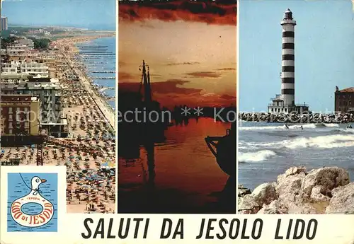 Jesolo Lido Leuchtturm Strand Nachtaufnahme