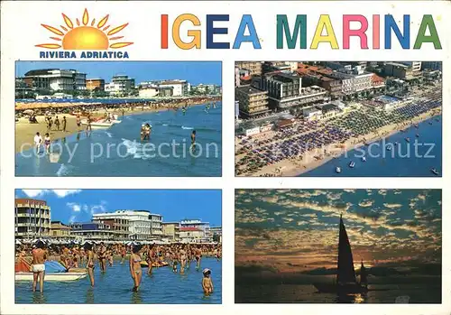 Igea Marina Riviera Adriatica Strand Nachtaufnahme Kat. Bellaria Igea Marina