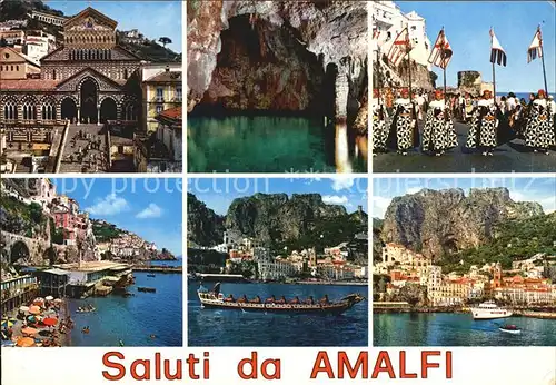 Amalfi Dom Grotte von Smeraldo Folklore Meer Strand Kat. Amalfi