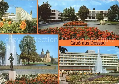 Dessau Rosslau Scheibe Nord Hotel Stadt Dessau Bauhaus Blick zur Post  Kat. Dessau Rosslau