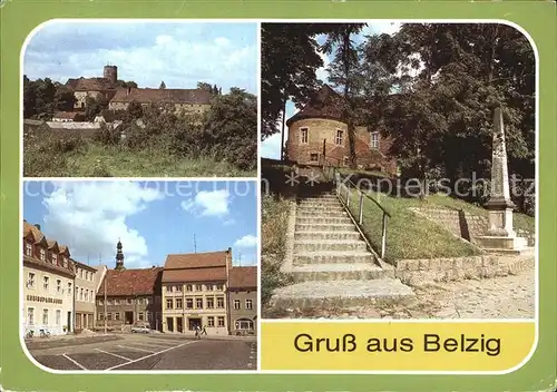 Belzig Bad Markt Postmeilensaeule Burg Eisenhardt
