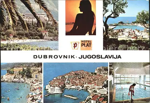 Dubrovnik Ragusa Strand Schwimmbad Luftbild Kat. Dubrovnik