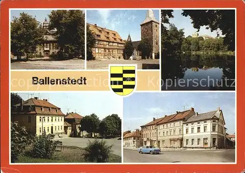 Ballenstedt Rathaus Alter Markt Schlossteich  Kat. Ballenstedt