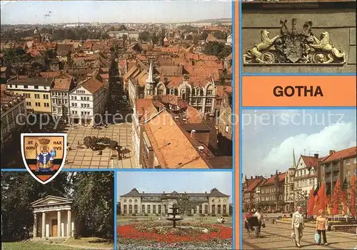 Gotha Thueringen Wappen Rathaus Dorischer Tempel Park Orangerie Neumarkt Kat. Gotha