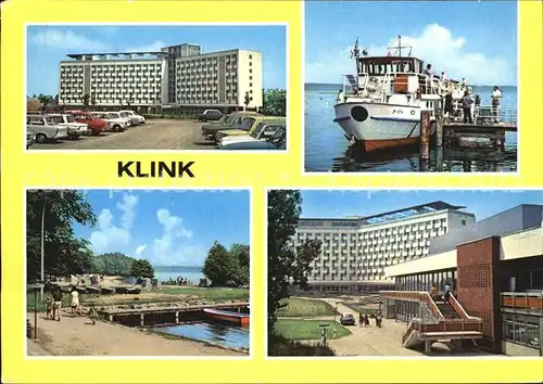 Klink Waren MS Fontane Mueritzhafen Erholungsheim Schloss Klink Hafen Strand Kat. Klink Waren