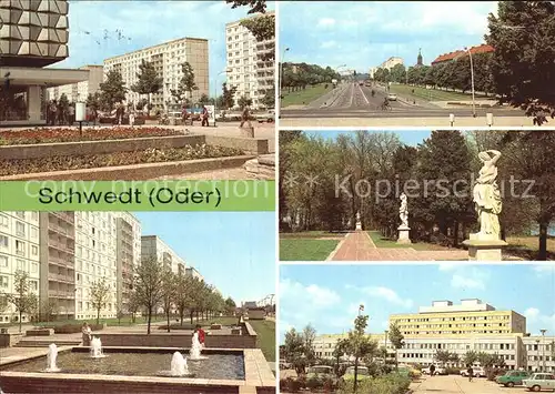 Schwedt Oder Platz der Befreiung Leninallee Park am Kulturhaus Krankenhaus Kat. Schwedt