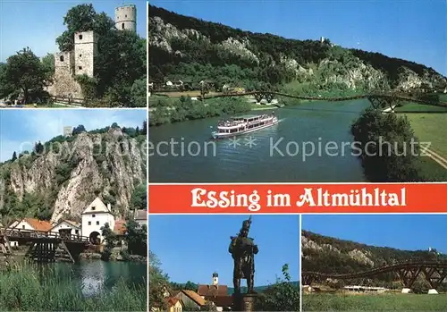 Essing Burg Schiff Denkmal Kat. Essing