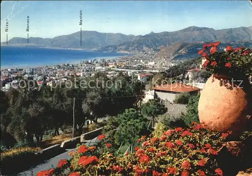 Bordighera Panorama mit Nizza Monaco Menton Kat. Bordighera