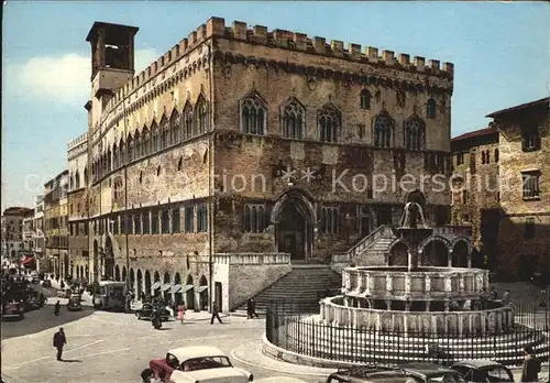 Perugia Umbria Rathaus und Hauptspringbrunnen Kat. Perugia