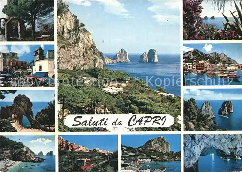 Capri Fliegeraufnahme Bucht Strand Hafen Teilansicht Kat. Golfo di Napoli