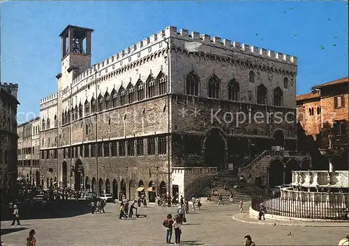 Perugia Umbria Piori Palast und Maggiore Brunnen Kat. Perugia