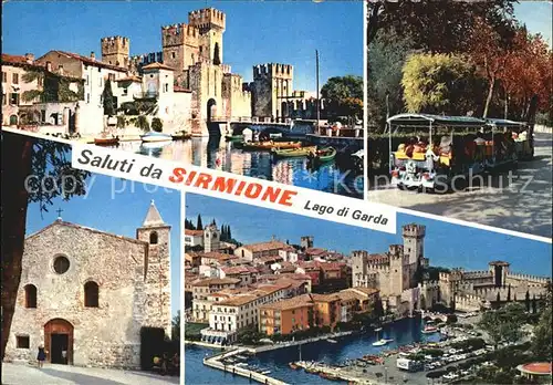 Sirmione Lago di Garda Schloss Hafen Altstadt Kat. Italien