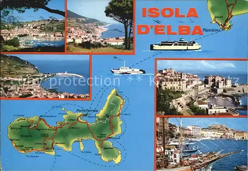 Isola d Elba Landkarte Porto Azzurro Hafen Kat. Italien