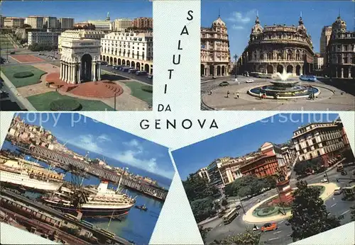 Genova Genua Liguria Piazza  della Vittoria De Ferrari Corvetto Hafen Kat. Genova