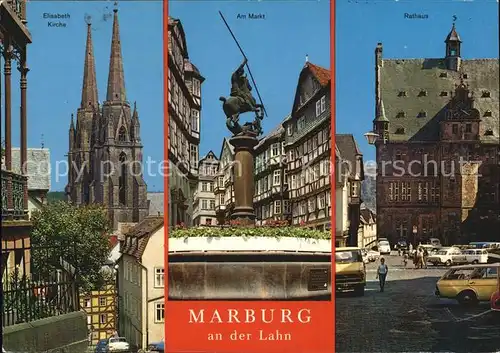 Marburg Lahn Elisabeth Kirche Am Markt Rathaus Kat. Marburg