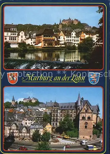 Marburg Lahn Schloss Teilansicht Kat. Marburg