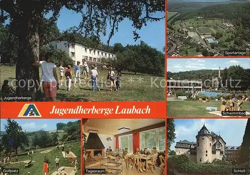 Laubach Hessen Jugendherberge Schwimmbad Golfplatz Schloss  Kat. Laubach Vogelsberg