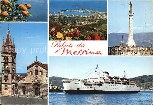 Messina Sicilia Leuchtturm Kirche Hafen Panorama Kat. Messina