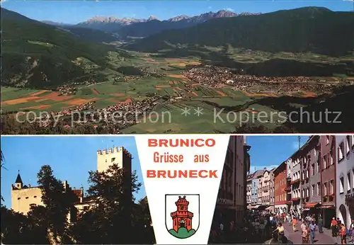 Bruneck Gesamtansicht Burg Fussgaengerzone Kat. Pustertal