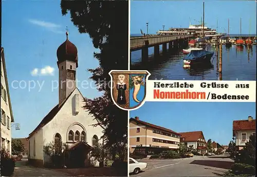 Nonnenhorn Kirche Hafen Kat. Nonnenhorn Bodensee