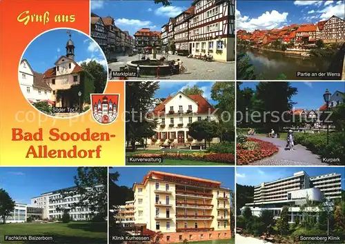 Bad Sooden Allendorf Kurpark Marktplatz Fachklinik Balzerborn Kurverwaltung Kat. Bad Sooden Allendorf