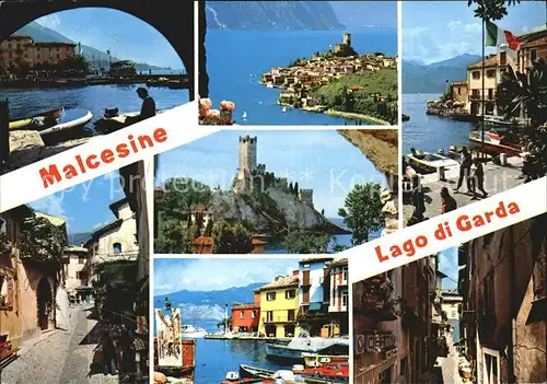 Malcesine Lago di Garda Burg Ortsansichten Uferpromenade Kat. Malcesine