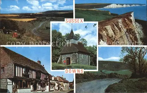 Alfriston Star Inn Lullington Church Wilmington Giant Cuckmere Valley Seven Sisters Downs National Park Kat. Wealden