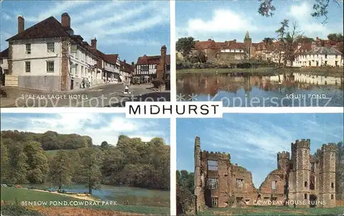 Midhurst Spread Eagle Hotel South Pond Cowdray House Ruins Benbow Pond Cowdray Park Kat. Chichester