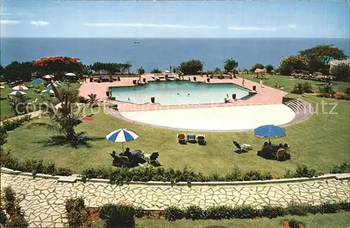 Lourenco Marques Panorama of Polana Hotel gardens and swimming pool Kat. Mosambik