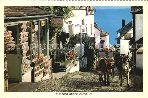 Clovelly Bay Post Office Gasse Esel Lasttiere Kat. Torridge