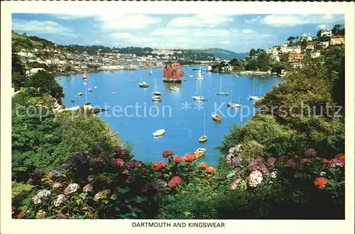 Dartmouth & Kingswear Panorama Harbour Hafen Kat. South Hams