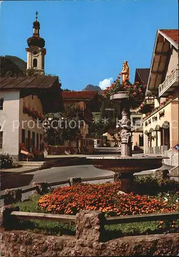 Oberaudorf mit Bruennstein und Marienbrunnen Kat. Oberaudorf