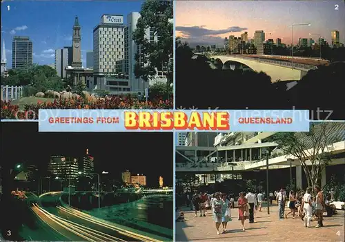 Brisbane Queensland City Hall Riverside Expressway City by night Queen Street Mall Kat. Brisbane