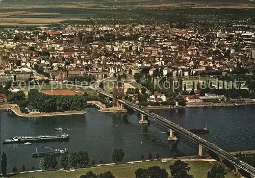 Worms Rhein Nibelungenbruecke Fliegeraufnahme Kat. Worms