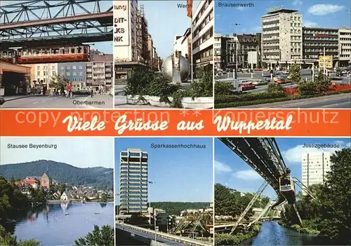 Wuppertal Oberbarmen Schwebebahn Werth Brausenwerth Stausee Beyenburg Hochhaus Justizgebaeude Kat. Wuppertal