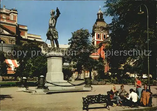 Stockholm Operan Karl XII Jakobs Kyrka och almarna Denkmal Statue Kirche Kat. Stockholm