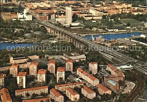 Stockholm Flygvy Skanstullsbron Bruecke Fliegeraufnahme Kat. Stockholm