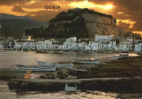 Denia Atardecer desde el Puerto Burg Hafen Kat. Alicante