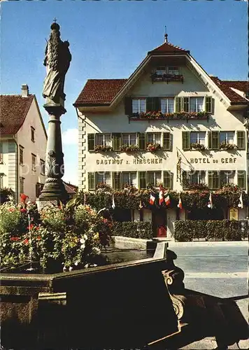Sursee Gasthof Hotel Hirschen Brunnen Kat. Sursee