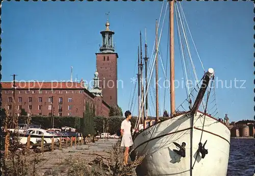 Stockholm Stadshuset Rathaus Segelschiff Kat. Stockholm