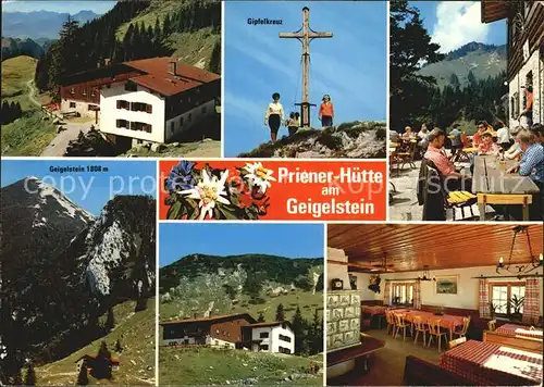 Priener Huette am Geigelstein Gipfelkreuz Bayerische Alpen Kat. Aschau i.Chiemgau