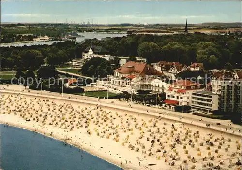 Travemuende Ostseebad Strand Hotels Fliegeraufnahme Kat. Luebeck